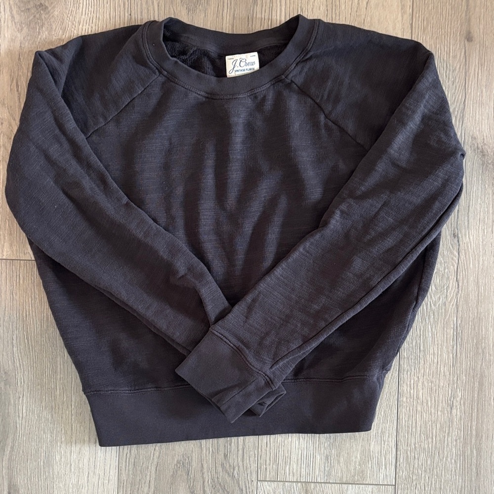 J. Crew cropped Dark Gray Crewneck Sweater